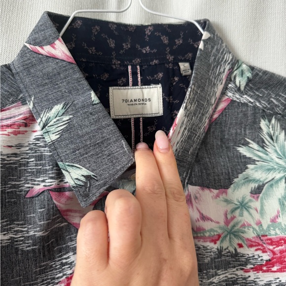 7 Diamonds Men’s Button Up Polo Size Large - Picture 3 of 3